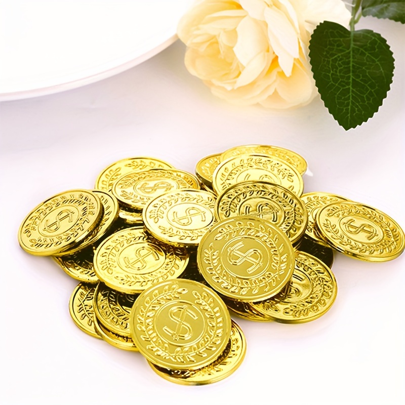 50pcs Golden Coins Plastic Pla - Arcade Game Coin review and price