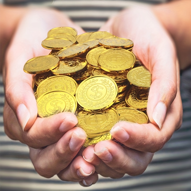50pcs Golden Coins Plastic Pla - Arcade Game Coin review and price